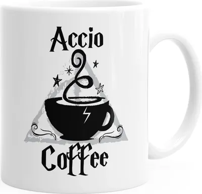 Produktbild von Spruch-Tasse Accio Coffee Kaffee-Tasse Teetasse Keramiktasse MoonWorks® weiß unisize unisize