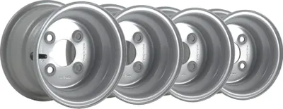 Produktbild von 5,50 x 8 Stahlfelgen, 4-Loch-Befestigung, Lochkreis 4" (66,7 mm), Mittenbohrung, Tragfähigkeit 357 kg (4er-Satz)