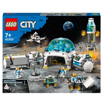 Immagine prodotto di LEGO 60350 City Base di ricerca lunare Giocattolo spaziale della serie LEGO NASA con minifigure di astronauti, regalo di Natale per maggiori di 7 anni