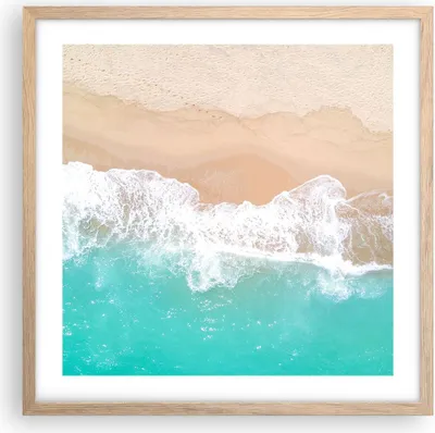 Produktbild von Gerahmtes Poster - Rahmen in heller Eiche - Meer Welle Sand - 50x50 cm - Wand Bild - Wanddeko - Wandbilder - Kunstposter - Wandposter - Bilderrahmen - Bilder - Kunstdruck - Wandbild - P2NAC50x50-3937