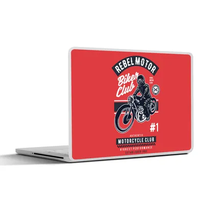 Produktbild von MuchoWow® Laptop Aufkleber Sticker Cover Motorrad - Mann - Retro - Zitat 31x22.5 cm - Laptop-Deko