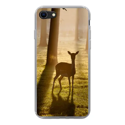 Produktbild von MuchoWow® Handyhülle Schutzhülle Hülle für iPhone 7 Hirsche - Sonne - Bäume Silikon Softcase Handy Hülle - Kartenhalter