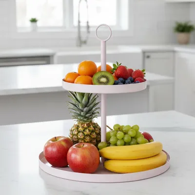Produktbild von Etagere Alina Metall Beige Rund Zweistöckig