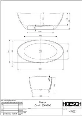 Produktbild von Hoesch 4402.112305 BW Namur 1800x900 freistehend