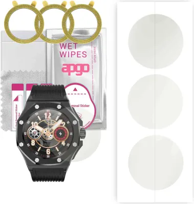 Produktbild von apgo 3 Stück Schutzfolie, Matt, kompatibel mit Kumi GW20 Smartwatch, Hydrogel Displayschutzfolie mit Positionierhilfe, Displayfolie, robust und kratzfest