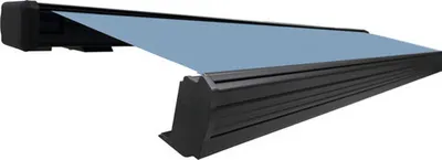 Produktbild von SOLUNA Kassettenmarkise Exquisit 5x2,5 Stoff Dessin 8204 Gestell DB703 dunkelgrau Antrieb links inkl. Motor und Wandscha