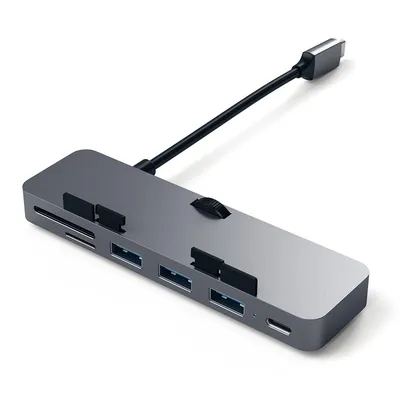 Produktbild von Satechi ST-TCIMHM, USB 3.2 Gen 1 (3.1 Gen 1) Type-C, Grau, MicroSD (TransFlash), SD, USB 3.2 Gen 1 (3.1 Gen 1) Type-A, USB 3.2 Gen 1 (3.1 Gen 1) Type-C, Aluminium, USB