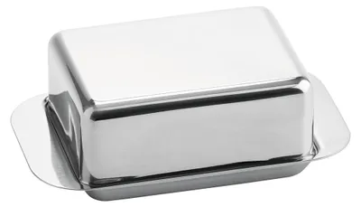 Obrázok produktu pre Kryštľový box na maslo, nerezová oceľ, strieborná farba, 15 x 9,4 x 4,2 cm
