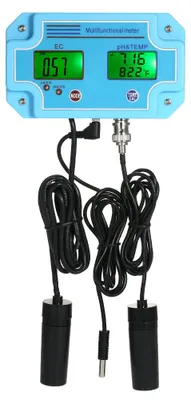 Image de Appareil de mesure professionnel 3-en-1 (pH/EC/température), détecteur d'eau, trimeter numérique LCD multiparamètres, moniteur de qualité multifonction, testeur multiparamètres