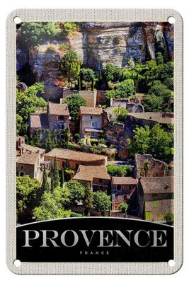 Produktbild von Blechschild Reise 12x18cm Provence Frankreich Natur Gebäude Schild