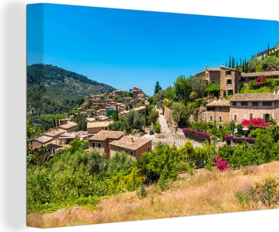 Produktbild von OneMillionCanvasses® - Leinwandbilder - 140x90 cm, Dorf auf Mallorca, Wandbilder Kunstdruck Wanddekoration