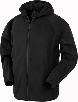 Produktbild von Result Genuine Recycled R906X | Hooded Recycled Microfleece Jacket - Farbe: Black - Größe: M
