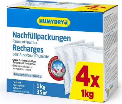 Produktbild von HUMYDRY Nachfüllpackungen 4x1kg Für Luftentfeuchter, 60004C3