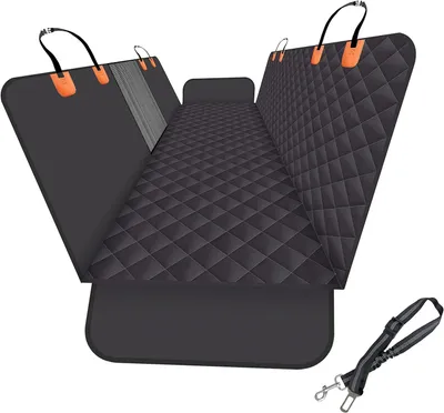 Image de Housse de siège arrière pour chiens, adaptée aux voitures, aux SUV et aux camions, avec fenêtre en filet et résistante aux griffes