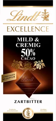 Zdjęcie produktu dla Lindt Excellence Mild and Creamy 50% Cacao Fine Tart 100g