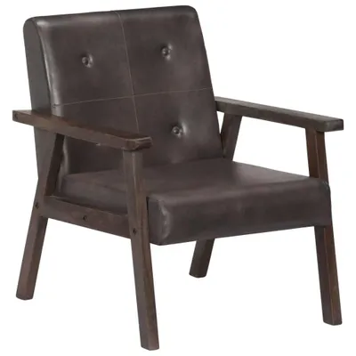 Image de Fauteuil gris cuir véritable