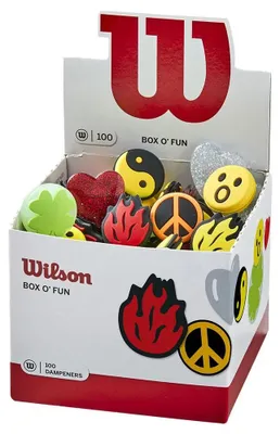 Immagine prodotto di Ammortizzatori per racchette da tennis Wilson Box O'fun, confezione da 100 pezzi, colore rosso. Taglia unica