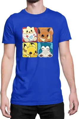 Immagine prodotto di Maglietta da uomo Japan Manga Anime Comics Pokemon 017, Man 3XL , Bleu