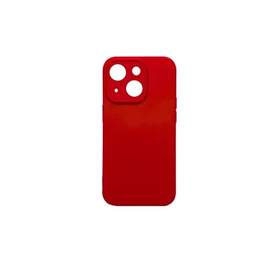 A red smartphone case is shown against a white background.
