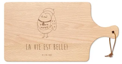 Produktbild von Mr. & Mrs. Panda Holzbrett Eule Frankreich - Transparent - Geschenk, Brett, Spruch, La Vie Est Belle, holzschneidebrett, Brotzeitbrett, Frühstücksbrett