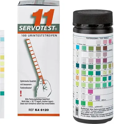 Produktbild von Servotest 11 Urinteststreifen 100 Stück Teststreifen zur Sofort-Urindiagnose