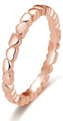 Produktbild von Gold-plated silver ring with hearts AGG344-ROSE - Circuit: 55 mm