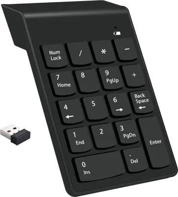Immagine prodotto di Eko, tastierino numerico wireless con 18 tasti silenziosi e inclinazione di 15°, nero
