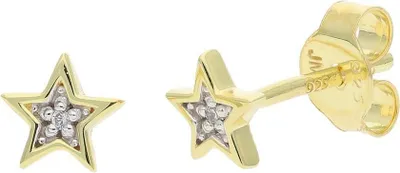Produktbild von JuwelmaLux Stern Ohrstecker Silber 925 Gold plattiert mit Zirkonia JL39-06-0776