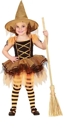Produktbild von Kürbishexe - Halloween Kostüm Kinder Mädchen Kindergröße: 110-116