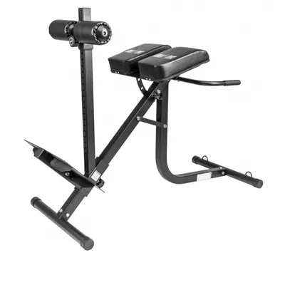 Produktbild von GORILLA SPORTS® Rückentrainer - 21-Fach Höhenverstellbar, Gepolsterter Beinfixierung, bis 200kg Belastbar, Stahl, Schwarz - Hyperextension Bank, Rückenstrecker, Bauchtrainer, Roman Chair, Fitness