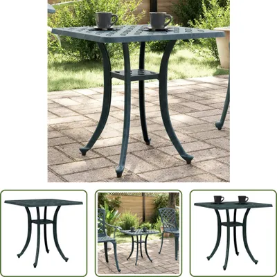 Zdjęcie produktu dla The Living Store Stół ogrodowy zielony 53x53x53 cm odlew aluminiowy