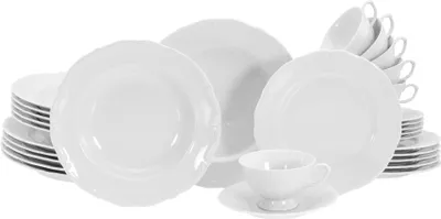 Produktbild von CreaTable, 16135, Maria Theresia Weiss, Kombiservice 30 tlg, Porzellan