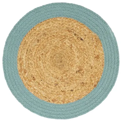 Immagine prodotto di Tovagliette 6 pz Naturale e Verde 38 cm in Juta e Cotone