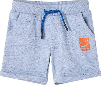 Produktbild von Kindershorts mit Kordelzug Blau Melange 128