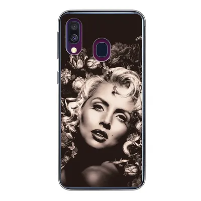 Produktbild von MuchoWow® Handyhülle Schutzhülle Hülle für Samsung Galaxy A40 Frau - Blumen - Schmetterling Silikon Softcase Handy Hülle - Handy-Tasche