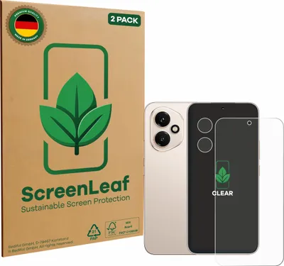 Produktbild von 2x ScreenLeaf Schutzfolie für Honor 400 (Display+Kamera) nachhaltiger Displayschutz Display Schutz Folie Klar Transparent