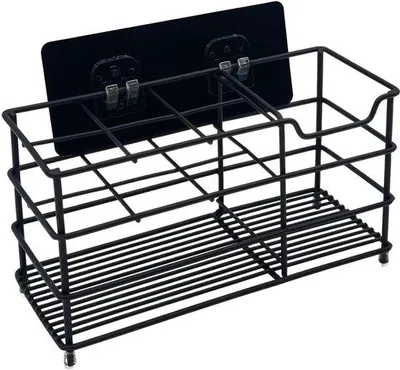 Produktbild von Stahlzahnputzhalter - Wandmontage mit 7 Lüftungsschlitzen - Raumbewirtschaftendes Design