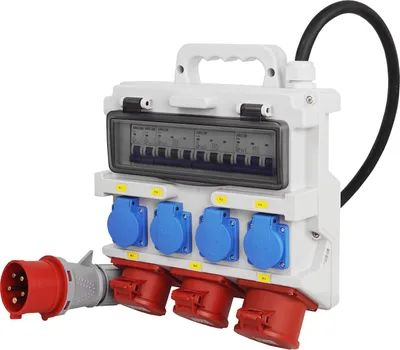 Produktbild von Baustromverteiler Wandverteiler 1x 32A 2x16A CEE Dose 4x230V Steckdose Komplett