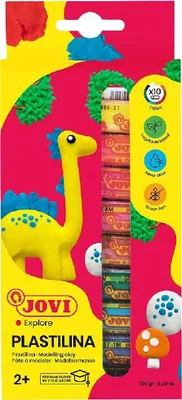 Produktbild von Jovi PLASTILINA Knetmasse 10er Schachtel, farbig sortiert