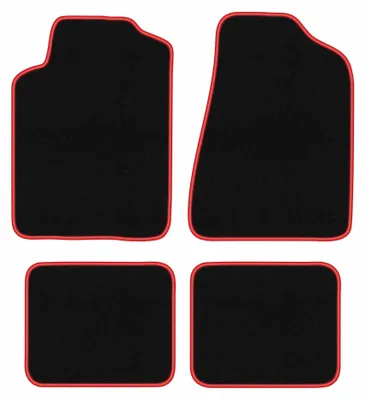 Zdjęcie produktu dla Dywaniki samochodowe welurowe CARLUX-RED do: Chrysler Sebring I (1995-2001, cabrio, sedan) czarne z czerwonym obszyciem, z mocowaniami