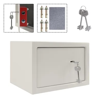 Produktbild von XMTECH Safe Tresor mit Doppelbartschloss  Wandtresor Möbeltresor Wandsafe Minisafe Minitresor ink. 2 Schlüssel & Befestigungsschraube, 31x20x20cm