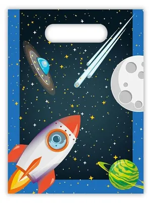 Produktbild von 6 Party Tütchen Weltraum Rakete