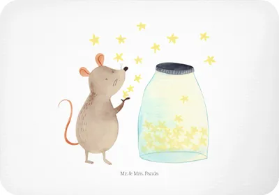 Produktbild von Mr. & Mrs. Panda Kühlschrankmagnet Maus Sterne - Weiß - Geschenk, magnet, Geburt, Geburtstag, Lustige Sprüche, zettelhalter, whiteboardmagnet, Schwangerschaft, Taufe