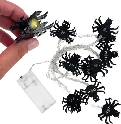 Obrázok produktu pre Svetlá pavúky 10 viedol svetlo girlandy Halloween dekorácie strašidelné