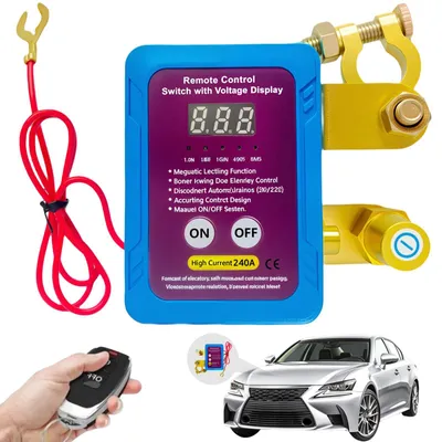 Productafbeelding van 12 V auto-accuscheidingsschakelaar, draadloos, 240 A met LCD-display