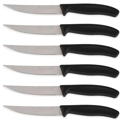 6-teiliges Messer-Set, 11 cm Klinge, schwarz, robust, täglicher Gebrauch