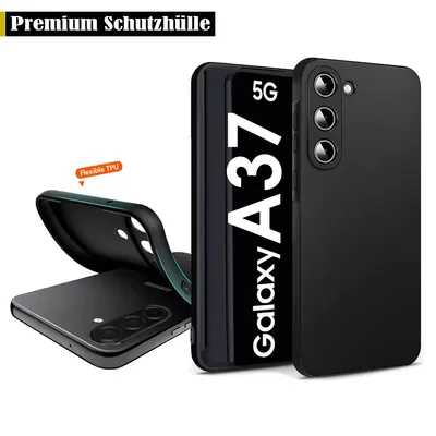 Produktbild von Für Samsung Galaxy A37 5G Silikon Schwarz Hülle Kameraschutz Hülle TPU Handy Schutz Premium Case