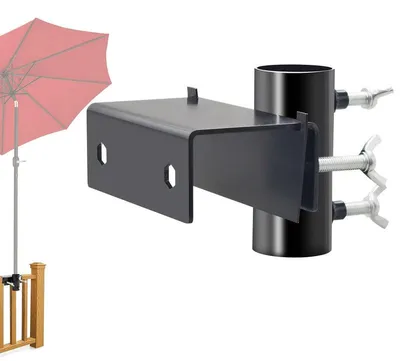 Produktbild von Balkon Sonnenschirm Halterung Metall Klemmhalter ohne Bohren verstellbar für Geländer 2–6,6 cm Outdoor Schirmständer Terrasse Garten