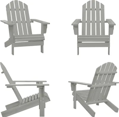 Produktbild von vidaXL Gartenstuhl Holz Grau - Gartenstuhl - Gartenstühle - Gartensessel - Gartenstuhl Mit Fußstütze