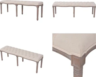 Obrázok produktu pre vidaXL Lavica z masívneho dreva 150 x 40 x 48 cm krémová biela - Lavica - Lavice - Lavice do predsiene - Lavice do predsiene